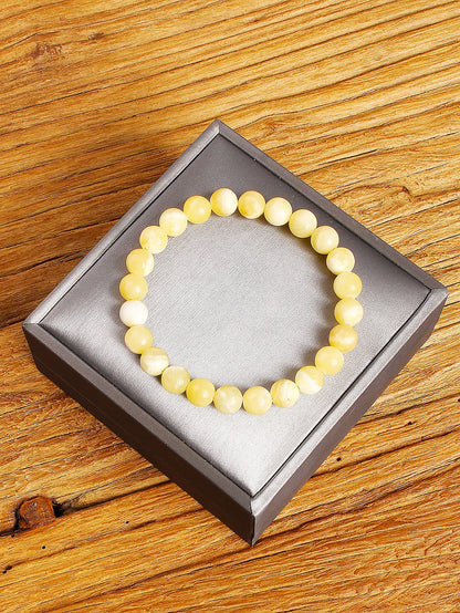 bracelet perle jaune