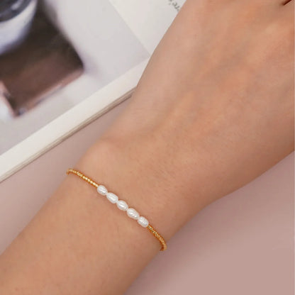 Bracelet Cordon Avec Perle De Culture