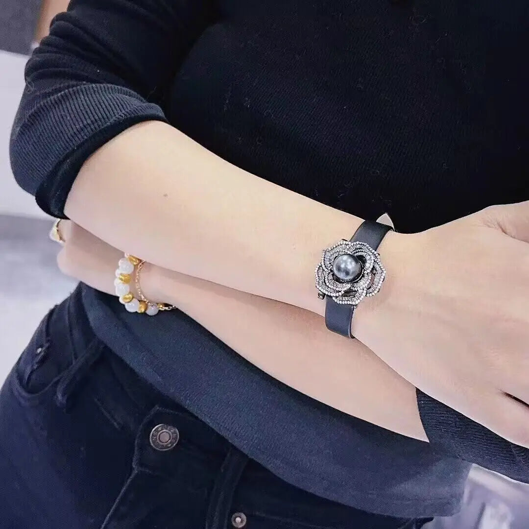 Bracelet Cuir Et Perle De Tahiti