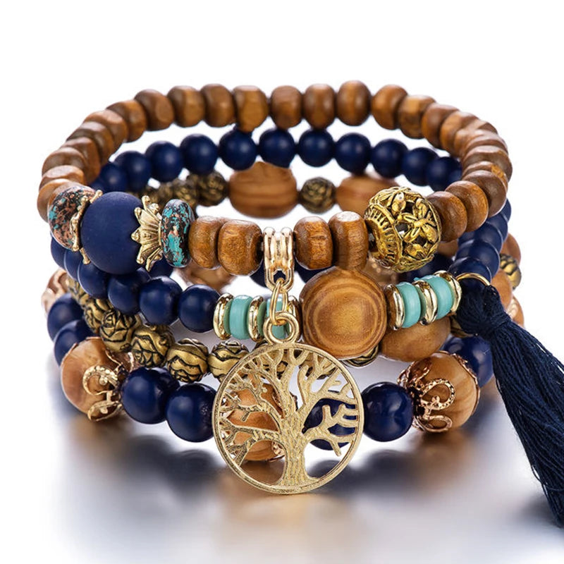 Bracelet Perle Bois Femme