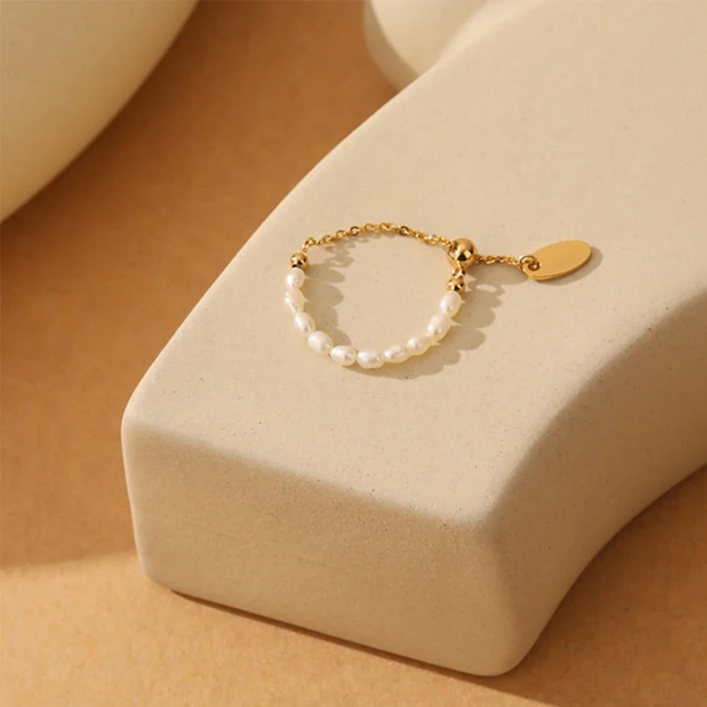 Bague Chaine Perle