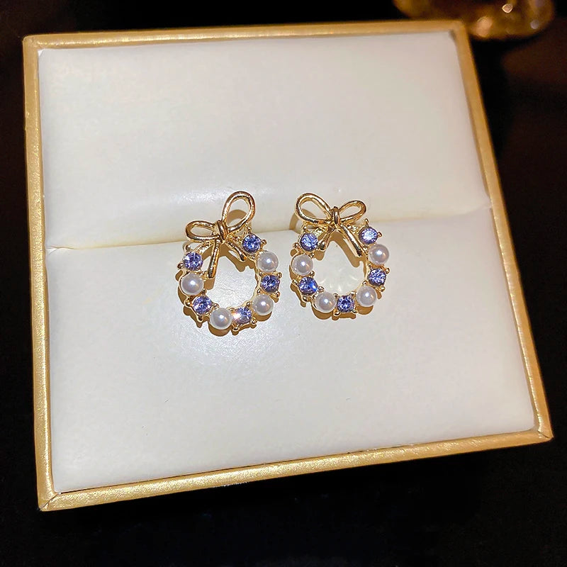 Boucle d'Oreille Noeud Perle