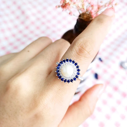 Bague Perle et Saphir