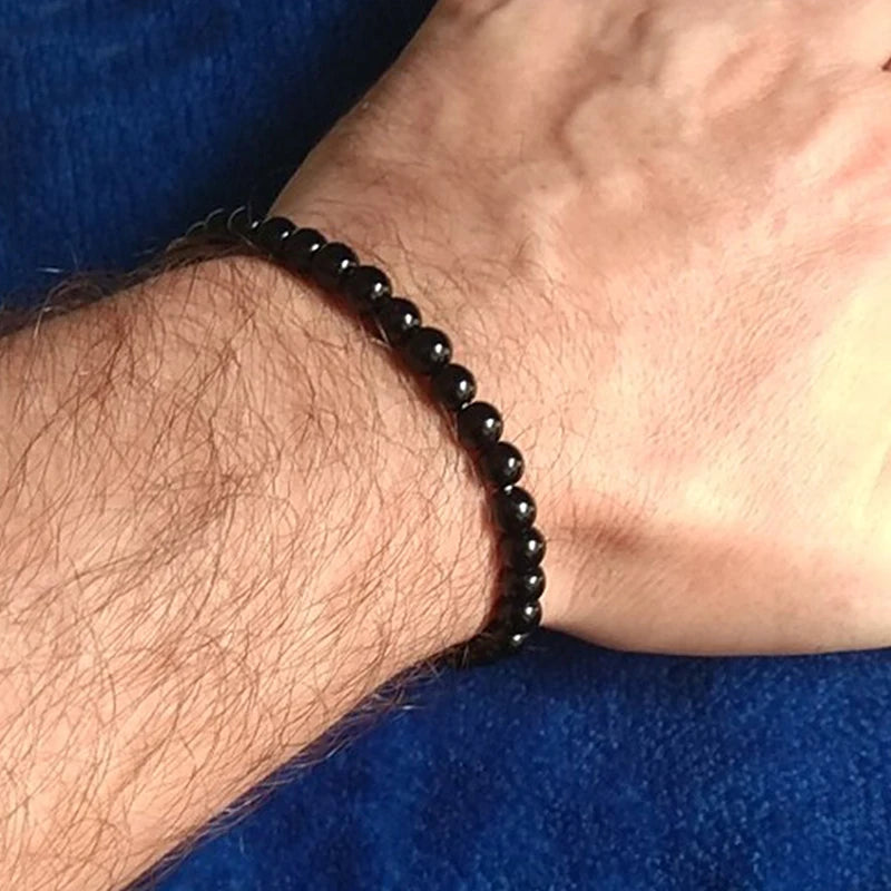 bracelet perle obsidienne