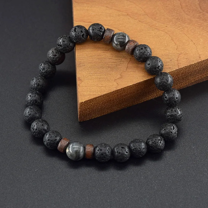 Bracelet Homme Perle De Lave