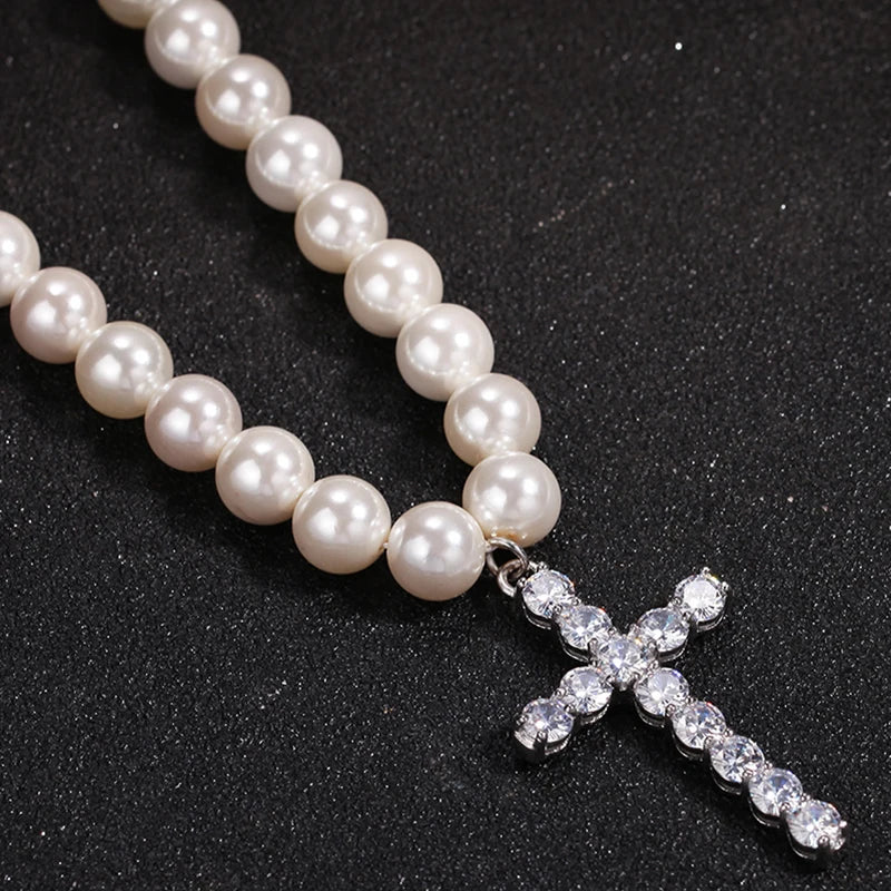 Collier Croix Perle