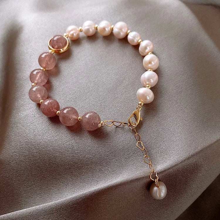 Bracelet Perle de Culture Rose