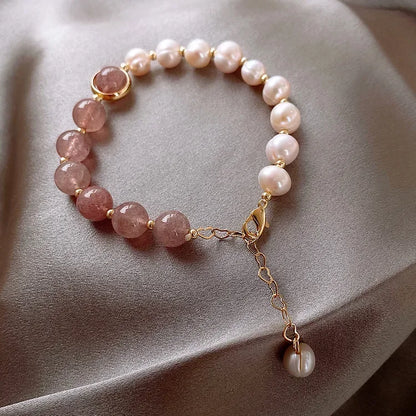 Bracelet Perle de Culture Rose