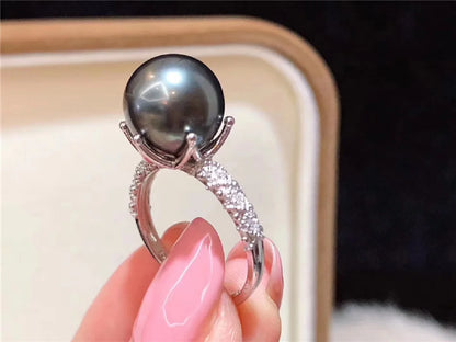 Bague Or Blanc et Perle de Tahiti
