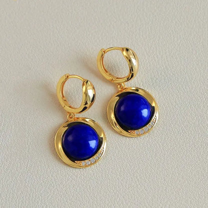 Boucle d'Oreille Perle Bleu Marine