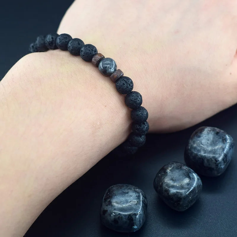 Bracelet Homme Perle De Lave