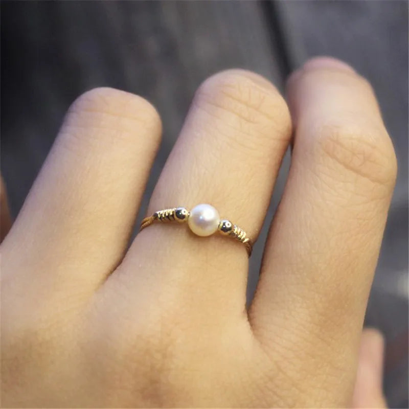 Bague avec Petite Perle