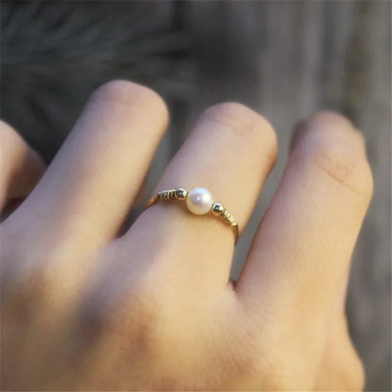 Bague avec Petite Perle