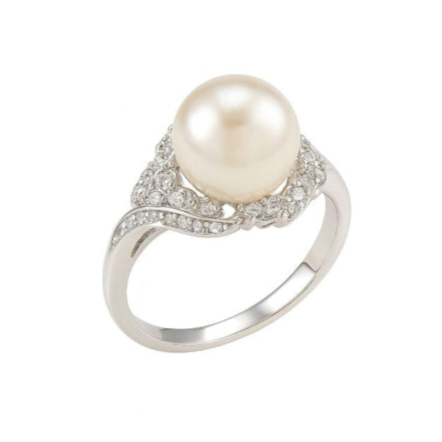 Bague Argent Perle Blanche