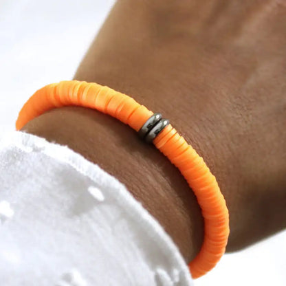 bracelet perle plate orange