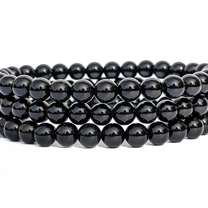 bracelet perle obsidienne