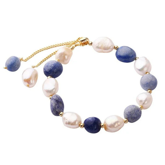 Bracelet perle bleu marine