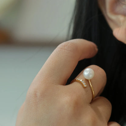 Bague Or Jaune et Perle de Culture