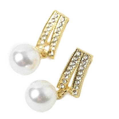Boucle d'Oreille Perle et Strass
