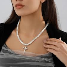 Collier Croix Perle